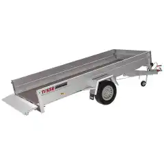 Totalvekt 1300 kg ● Nyttelast 902 kg ● Kassem&aring;l L/B 366/150cm