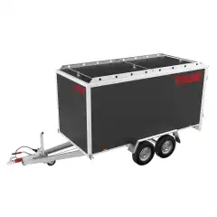 Totalvekt  1400 kg ● Nyttelast  800 kg ● Kassem&aring;l L/B/H 325/150/180cm