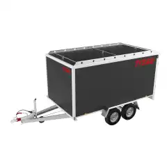 Totalvekt  2000 kg ● Nyttelast  1317 kg ● Kassem&aring;l L/B/H 325/180/180cm