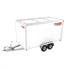 Totalvekt  2600 kg ● Nyttelast  1885 kg ● Kassem&aring;l L/B/H 370/180/180cm